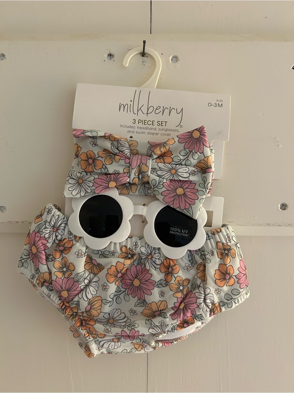 Milkberry Kids Floral Swim Sunglasses Set - Pink & Orange